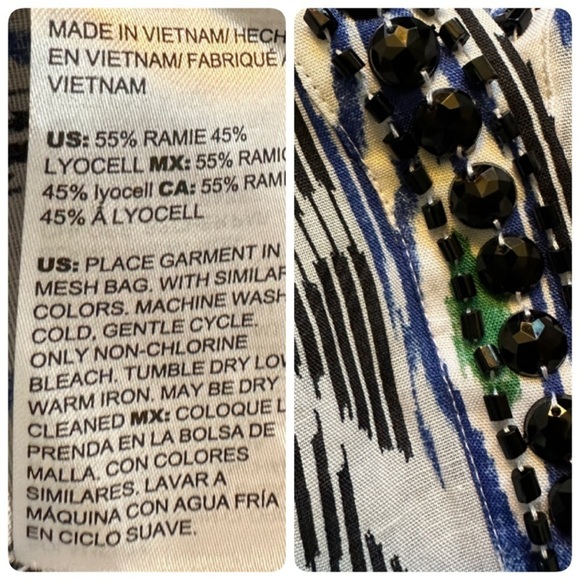 Chico’s Ikat Print Woven Top Womens 3 US XL 40th Anniversary Limited Edition - Picture 9 of 16